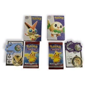 McDonald's Match Battle Pokemon Cards 2 Victini and 7 Rowlet (Sealed Packs)